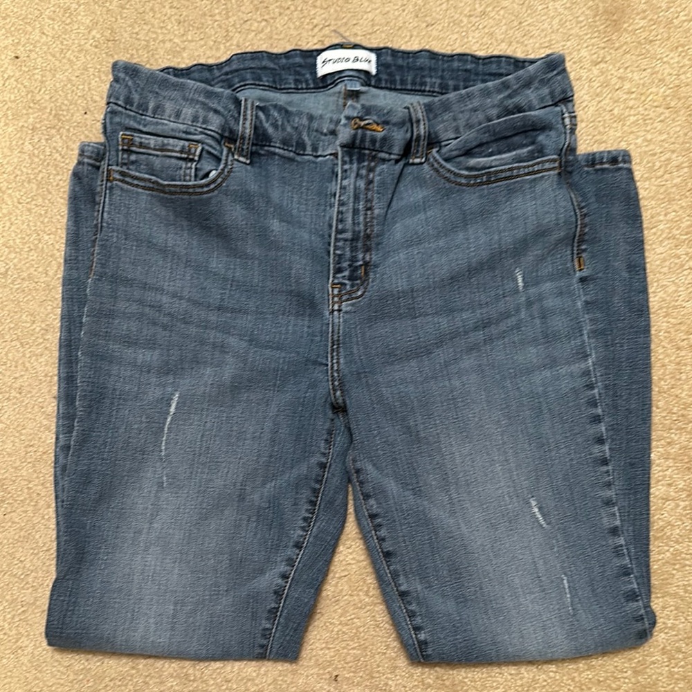 Studio Blue Skinny Jeans with Distressing